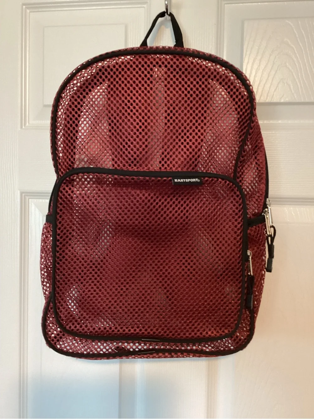Eastsport Red Mesh Backpack for Men - Lightweight Everyday Carry